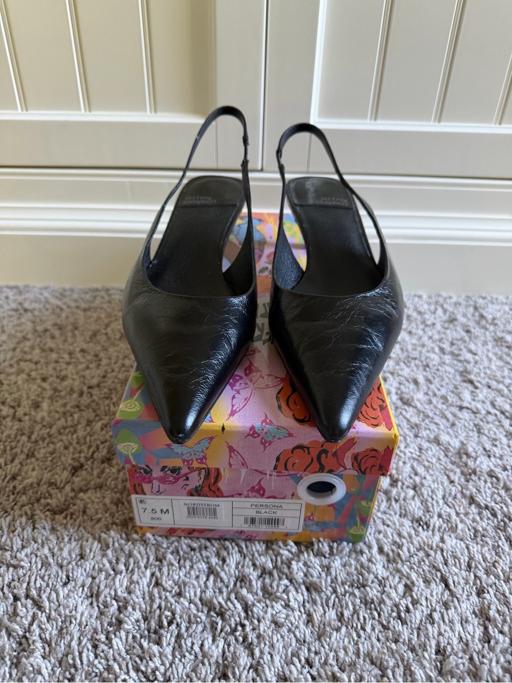Black Pointed Slingback Pumps - Jeffrey Campbel